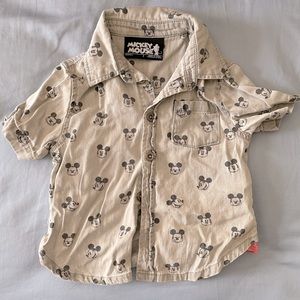 Grey Denim Mickey Button Up
